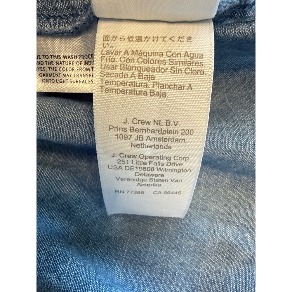 J.Crew Re-Imagined Chambray Tiered Mini Dress Smocked Cuff Prairy/Cottagecore 6 - Picture 11 of 12